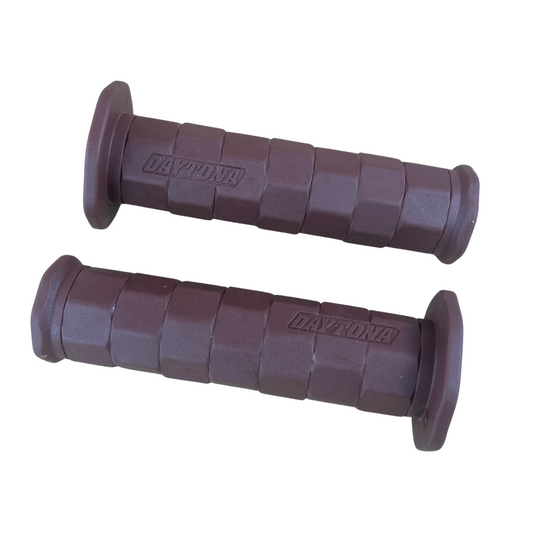 Rubber grips dark brown for 22mm diameter handlebars - L & R 