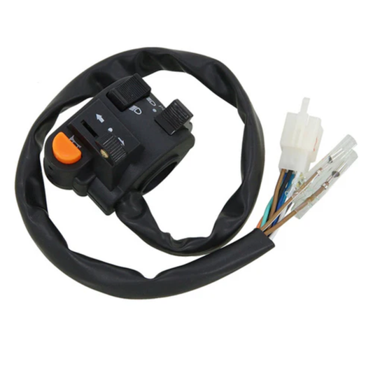 Commutateur universel pour guidon – Noir – côté gauche du guidon. 