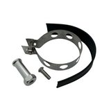 Mounting clamp for overhead exhausts.