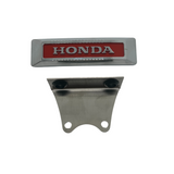 Honda fork emblem chrome and red with mounting bracket