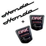 Honda frame stickers set - black emblems + funny dog ​​frame stickers