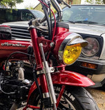 Multi Reflector Headlight diamond yellow and chrome for Dax