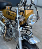 Honda fork emblem chrome and black with Dax mounting bracket