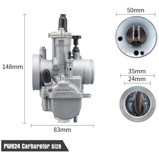 Carburateur Nibbi PWK 24 version Racing PWK24SP - argent 