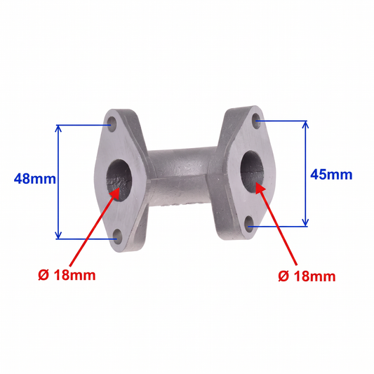 Intake Manifold / Inlet Pipe 18 mm Gray - Lifan, YX, Skyteam, Honda...