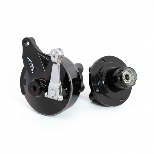 Ensemble de moyeu de singe pour jante à quatre trous noir avec tambour de frein Dax axe 12mm 