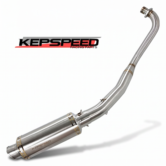 Kepspeed uitlaat GP1 short RVS onderliggend met goude afwerking