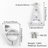 Light brackets 26mm CNC silver for mounting on all 26mm front forks (copy) 