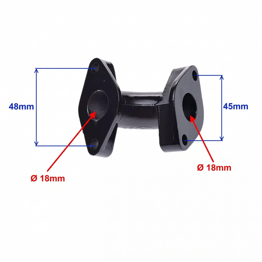 Intake Manifold / Intake Pipe 18 mm Black - Lifan, YX, Skyteam, Honda...