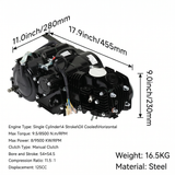 Zongshen 125cc motorblok – zwart (kickstart) - Dax, Pitbike, Monkey..