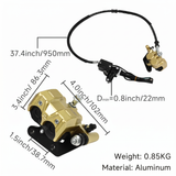 Standard 2-piston brake caliper set with brake line and brake pump 