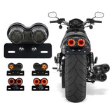 double LED rear light universal with built-in indicators - smoked glass