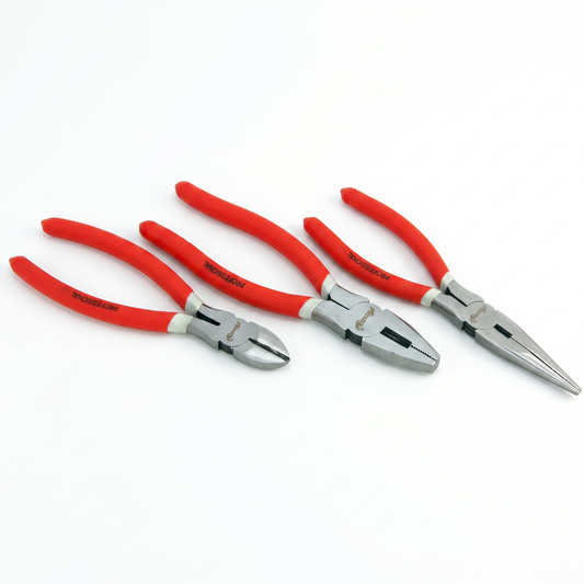 3-piece pliers set 200 mm – combination, needle-nose pliers and side cutters 
