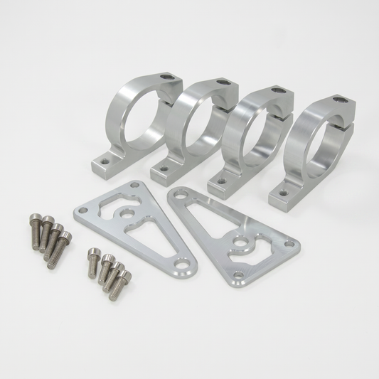 Lichtbeugels 45mm CNC zilver voor montage op USD voorvorken (45mm)