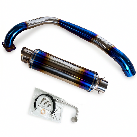 Dax & Monkey uitlaat met blue flame effect onderliggend