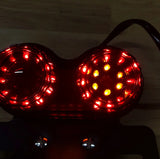 Double universal rear light red LEDs with built-in indicators