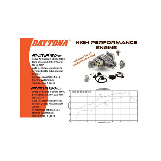 Daytona Anima 150cc FDX engine (with automatic decompression) 