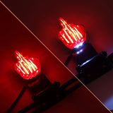 Universal red rear light Middle finger (with brake light and license plate holder)