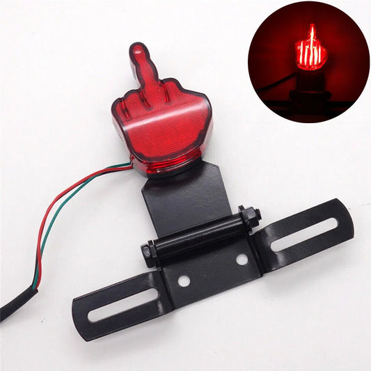 Universal red rear light Middle finger (with brake light and license plate holder)