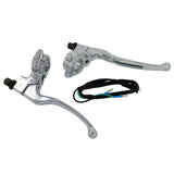 Brake and clutch puller set L/R silver for 22mm handlebars