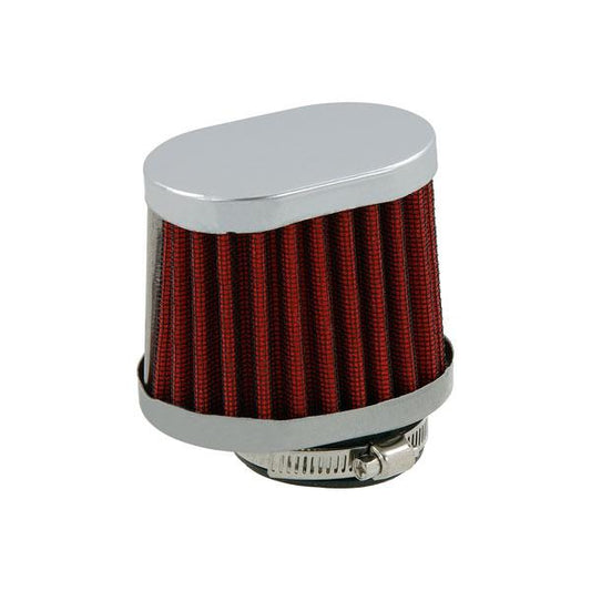 Air filter red and chrome oval-shaped 38mm, 42mm and 45mm