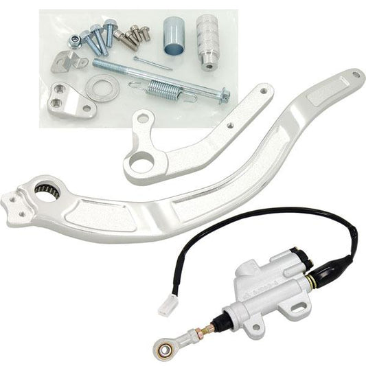 Brake pedal + brake pump CNC milled suitable for all Dax models silver